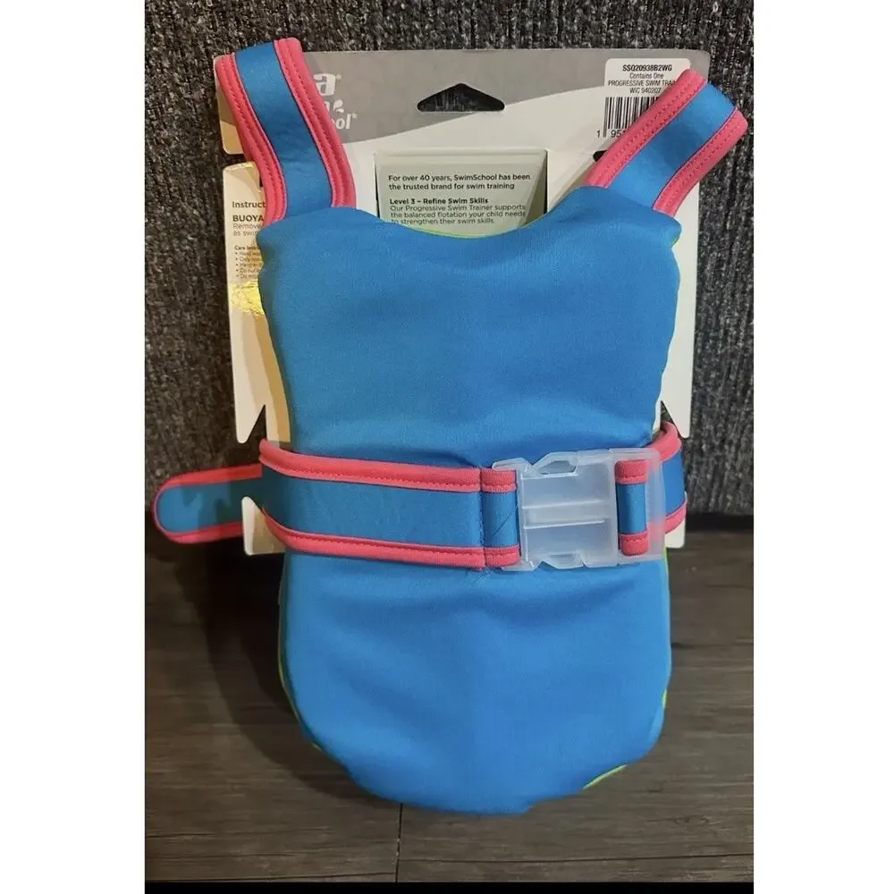 Aqua Swim School Swim Trainer Vest Toddler 3-5 Years 38lbs Float Jacket Kids NEW